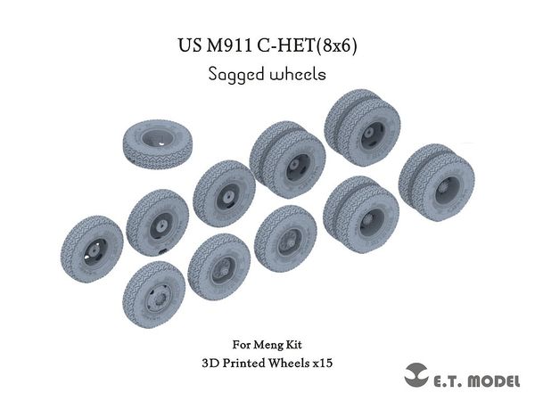 Modern U.S. M911 C-HET (8x6) Tank Transport Truck Self-Weight Deformable Tires (for Meng Model)