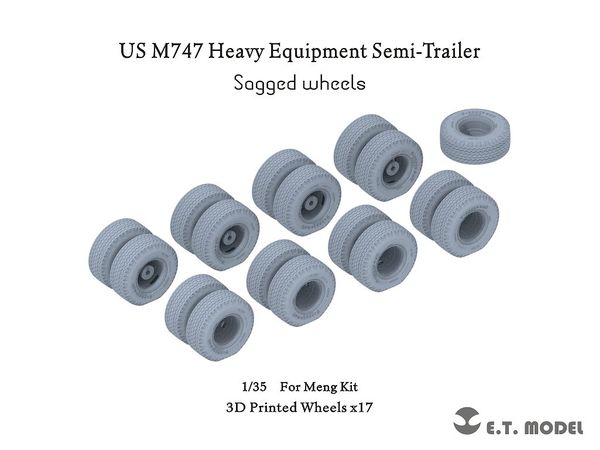 Modern American M747 Heavy Equipment Semi-Trailer Deformable Tire (for Meng Model)