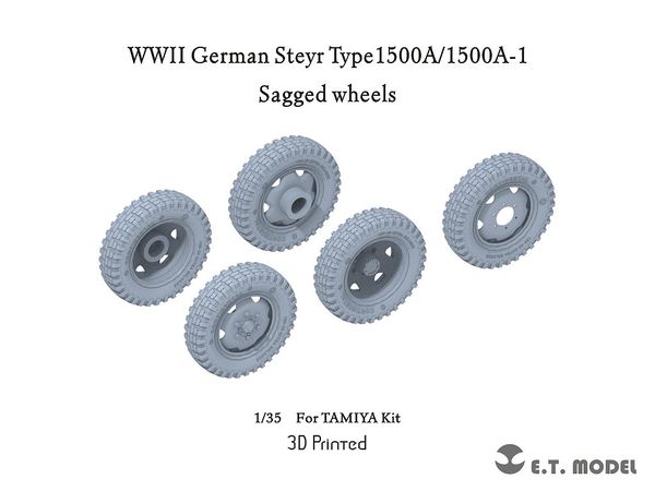WWII Germany Self-weight Deformable Tire for Steyr 1500A / 1500A-1 (for Tamiya)