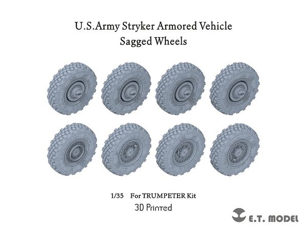 U.S.Army Stryker Armored Vehicle Sagged Wheels (For TRUMPETER Kit)