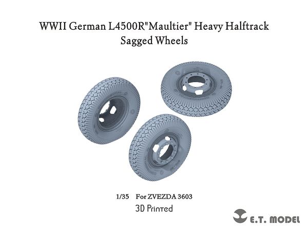 WWII German L4500R Maultier heavy half-track with self-weight deformation tire set (for Zvezda 3603)