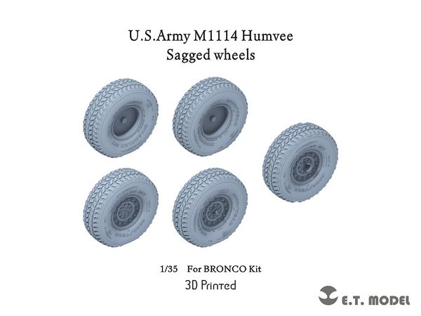 Modern American M1114 Humvee with self-weight deformation tire set (for Bronco)
