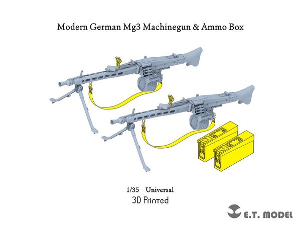 Modern German MG3 Machine Gun & Ammo Box Set (2 sets included)