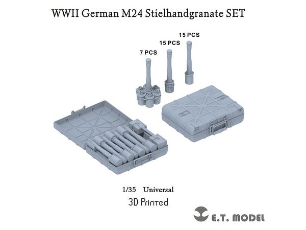 WW.II German M24 type Hilt Grenade Set with Case (Compatible with Each Company's Kit)