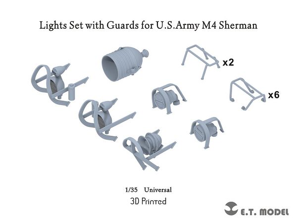 Lights Set with Guards for U.S.Army M4 Sherman
