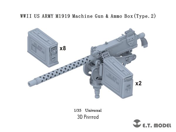 WWII U.S.Army M1919 Machine Gun & Ammo Box (Type.2)