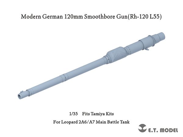 Current German Leopard 2A6/A7 main battle tank 120mm Rh-120 L/55 smoothbore gun barrel (for Tamiya)