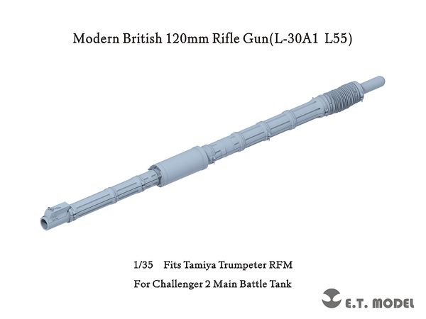 Current British Challenger 2 main battle tank 120mm L30A1 L/55 gun barrel (for Tamiya)