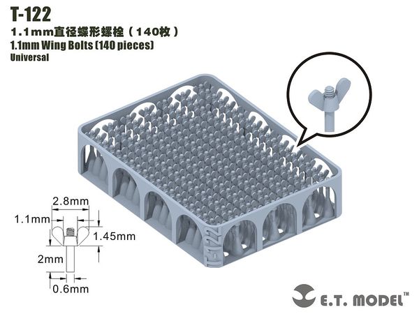 General Purpose 1.1mm Diameter Butterfly Bolt (140pcs)