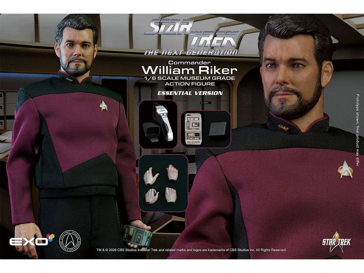 Hyper-Realistic Action Figure Star Trek: The Next Generation Lieutenant Colonel William T. Riker (Basic Version)