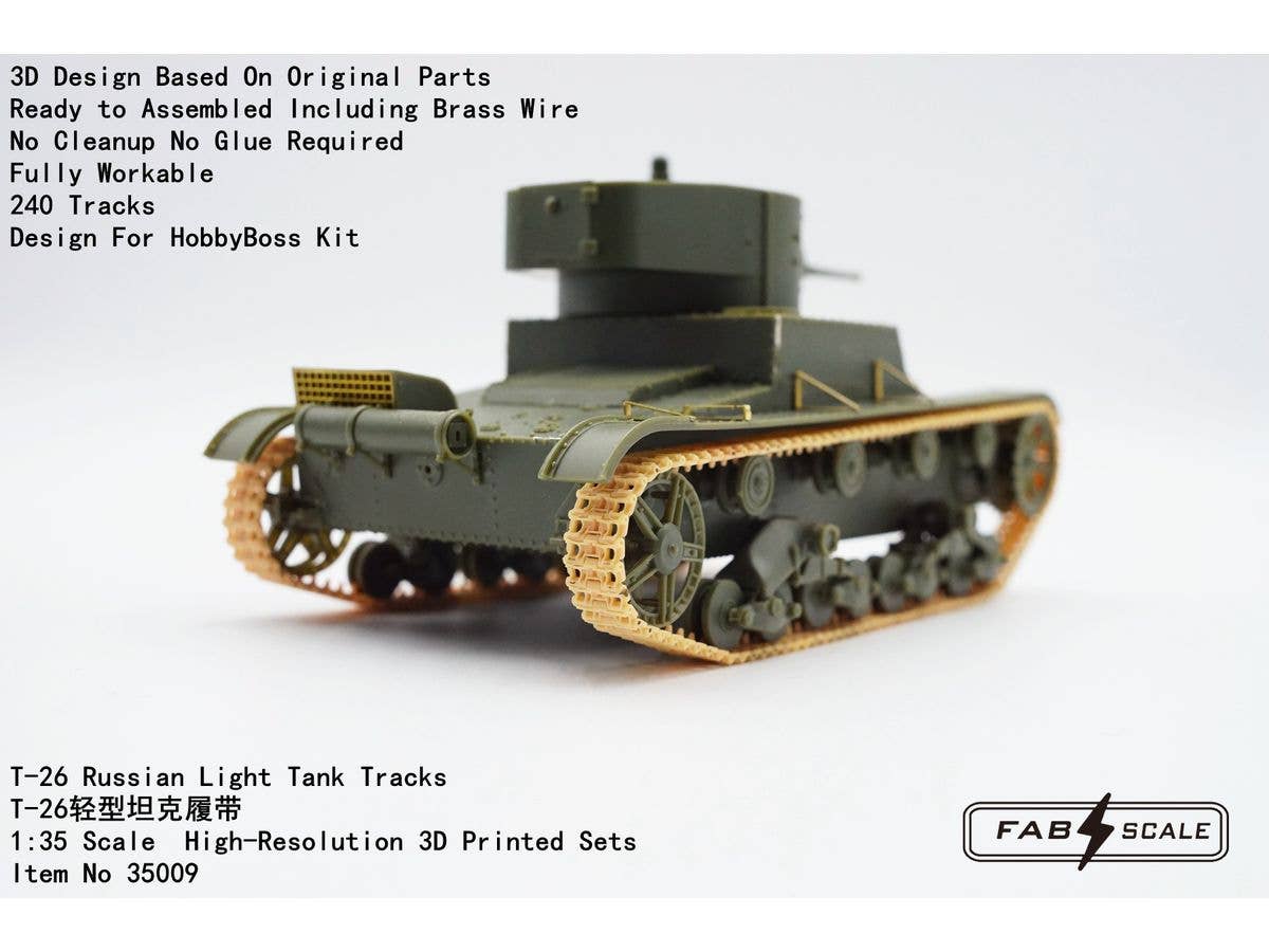 T-26 Russian Light Tank Tracks For HobbyBoss Kit