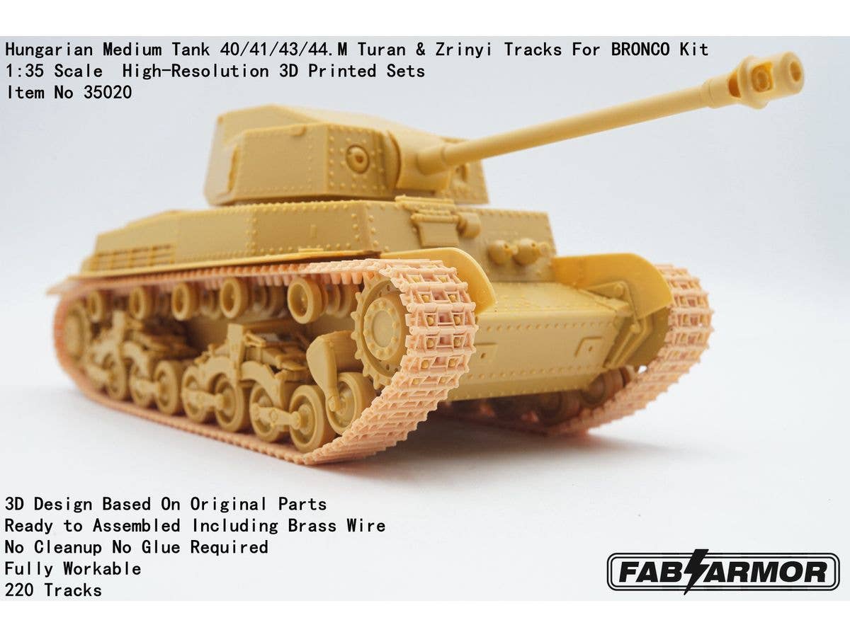 Hungarian Medium Tank 40/41/43/44.M Turan & Zrinyi Tracks For BRONCO Kit