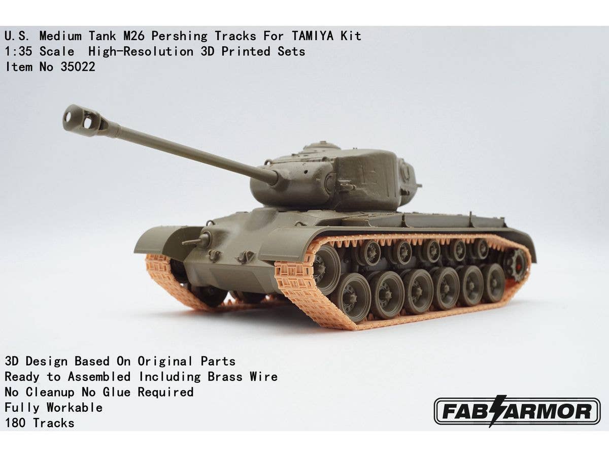 U.S. Medium Tank M26 Pershing Tracks For TAMIYA Kit