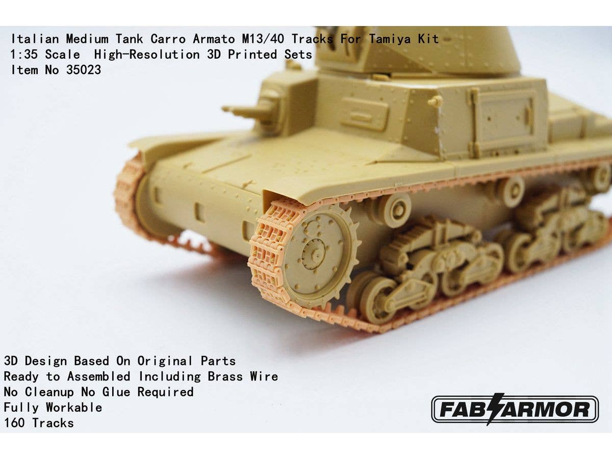 Italian Medium Tank Carro Armato M13/40 Tracks For Tamiya Kit