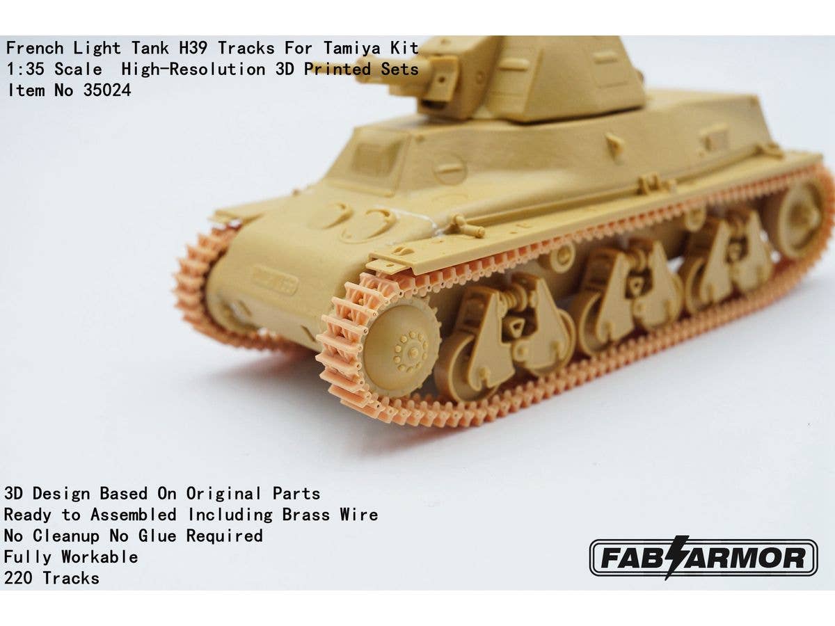 French Light Tank H39 Tracks For Tamiya Kit