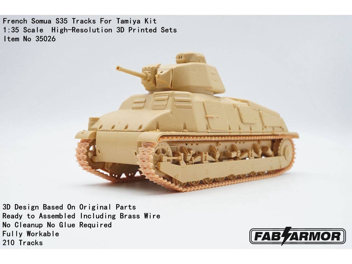 French Somua S35 Tracks For Tamiya Kit