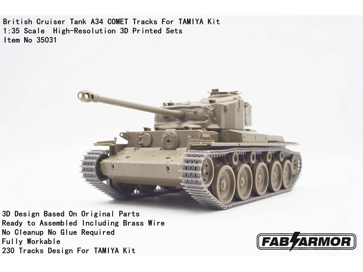 British Cruiser Tank A34 COMET Tracks For TAMIYA Kit