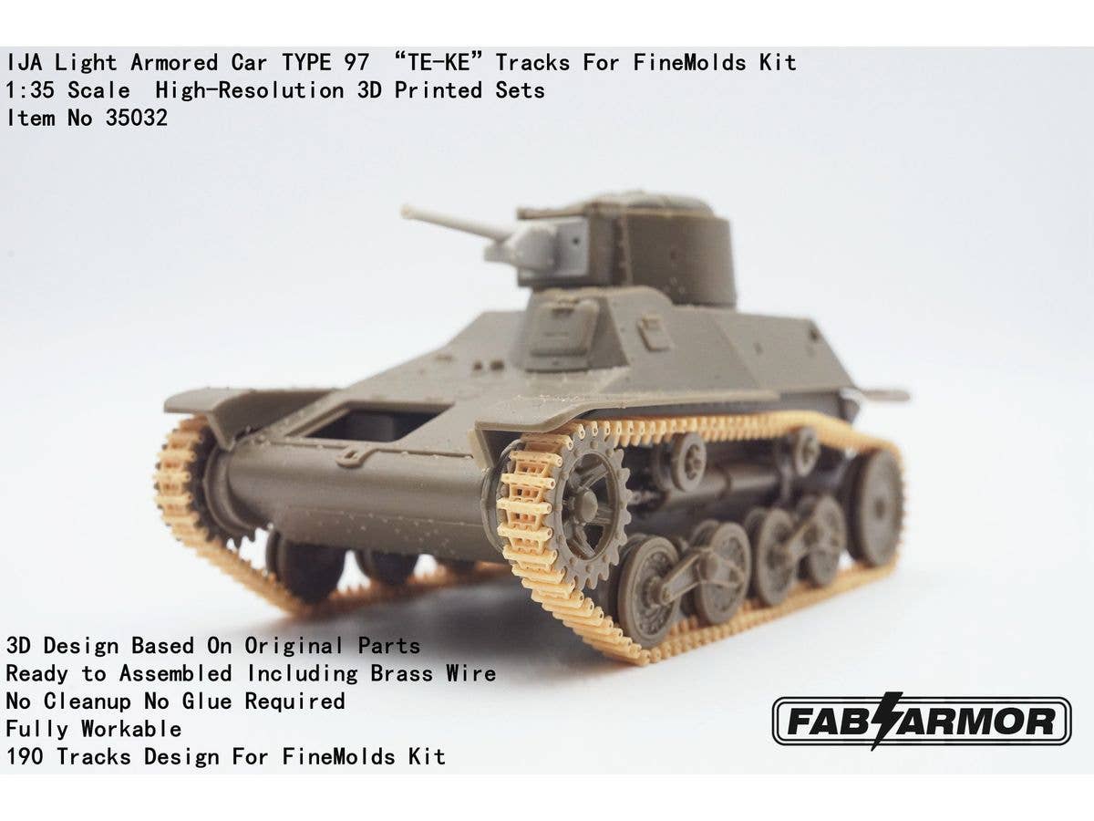IJA Light Armored Car TYPE 97 TE-KE Tracks For FineMolds Kit