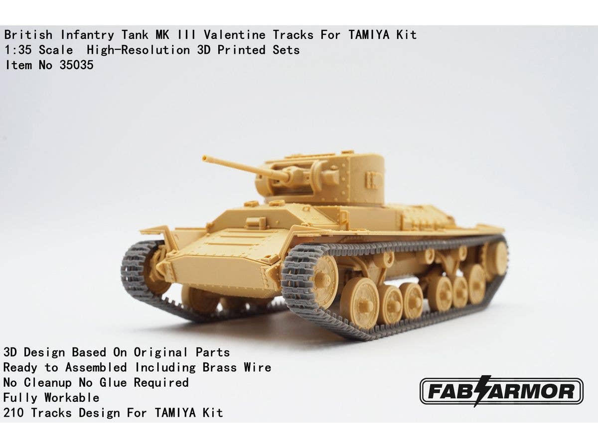 British Infantry Tank MK III Valentine Tracks For TAMIYA Kit