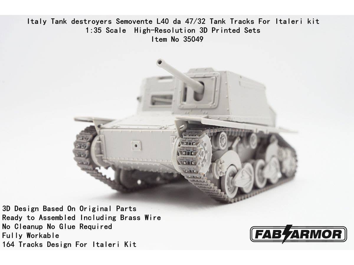 Italy Tank destroyers Semovente L40 da 47/32 Tank Tracks For Italeri kit