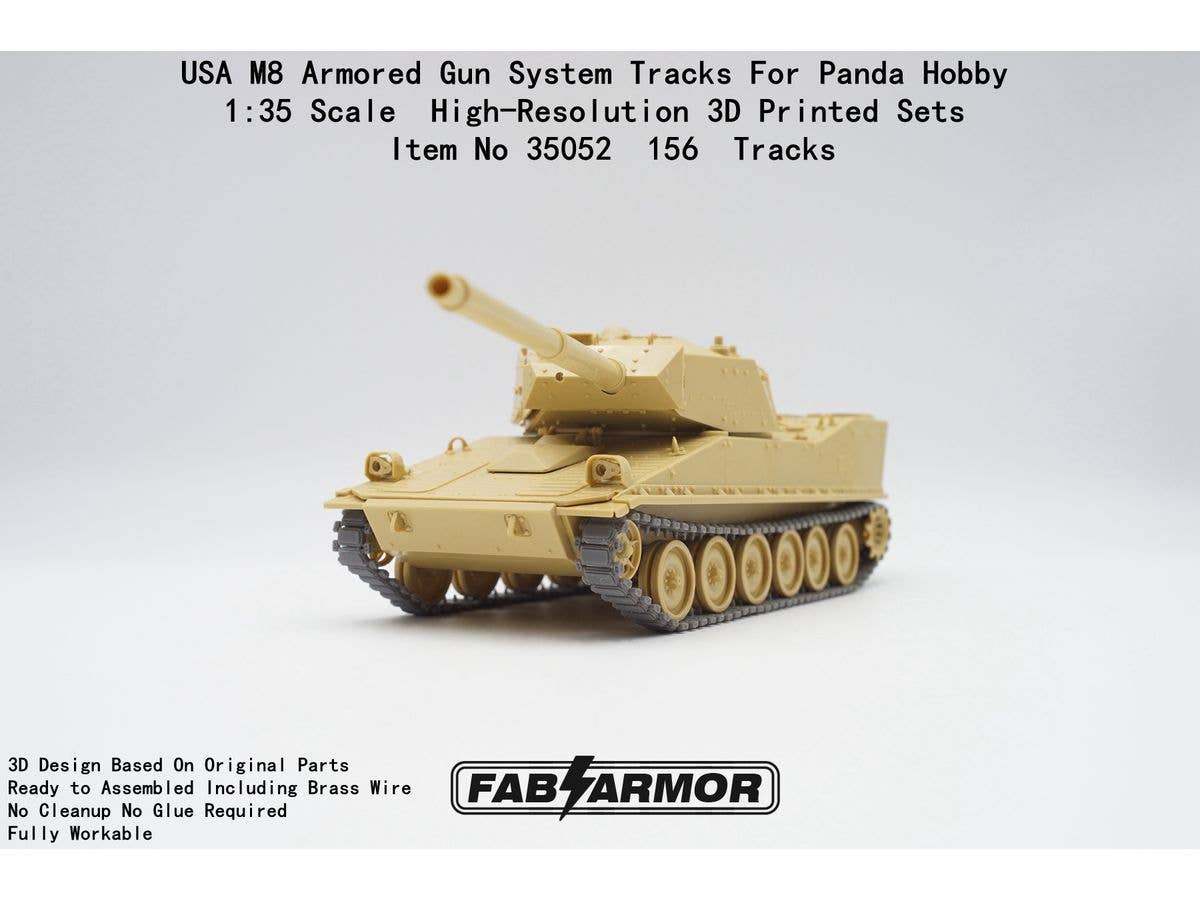 USA M8 Armored Gun System Tracks For Panda Hobby