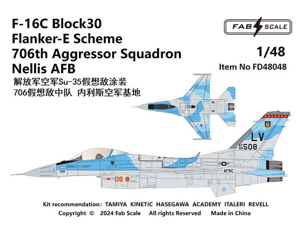 F-16C Block30 Flanker-E Scheme 706th Aggressor Squadron Nellis AFB