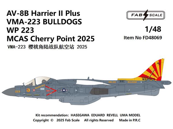 AV-8B Harrier II Plus VMA-223 BULLDOGS WP 223 MCAS Cherry Point 2025
