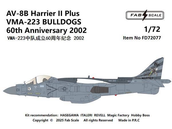 AV-8B Harrier II Plus VMA-223 BULLDOGS 60th Anniversary 2002