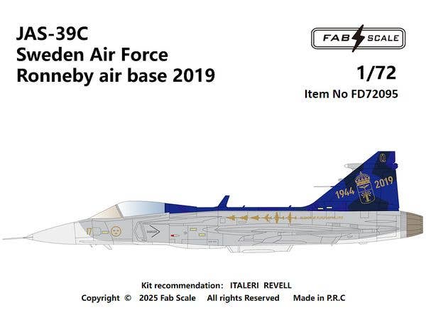 JAS-39C Sweden Air Force Ronneby Air Base 2019