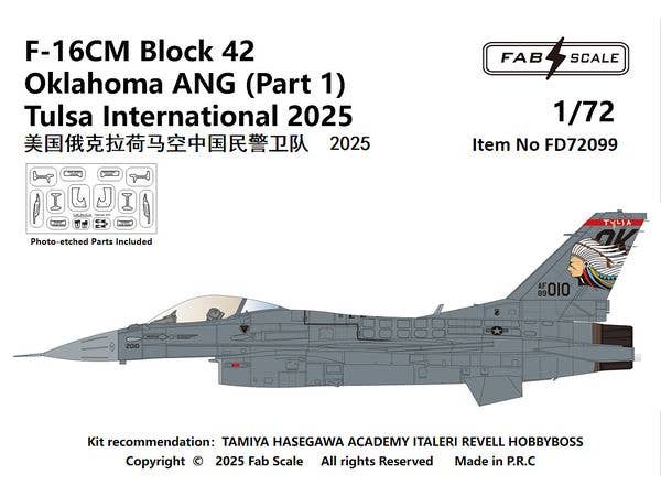 F-16CM Blk 42 Oklahoma ANG (Part 1) (Photo-etched Parts Included)