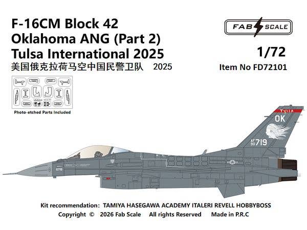 F-16CM Blk 42 Oklahoma ANG (Part 2) (Photo-etched Parts Included)