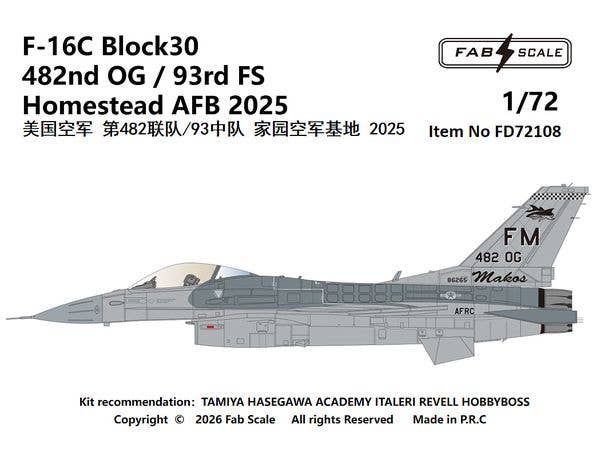 F-16C Block30 482nd OG / 93rd FS Homestead AFB 2025