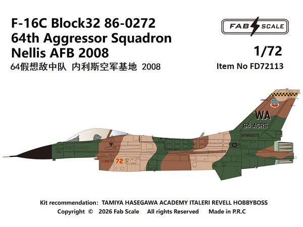 F-16C Block32 86-0272 64th Aggressor Squadron Nellis AFB 2008