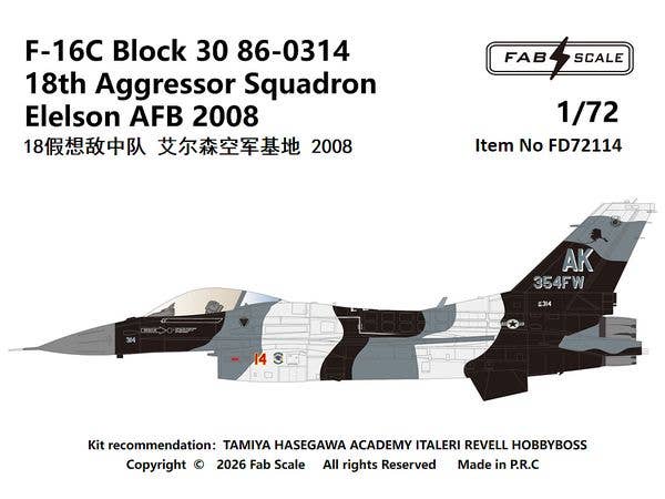 F-16C Block 30 86-0314 18th Aggressor Squadron Eielson AFB 2008