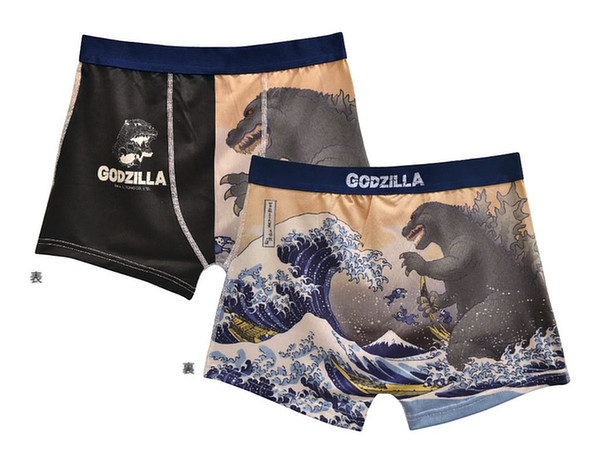 Godzilla: Boxer Shorts "36 Views of Mount Fuji & Giant Monster" Navy Blue L