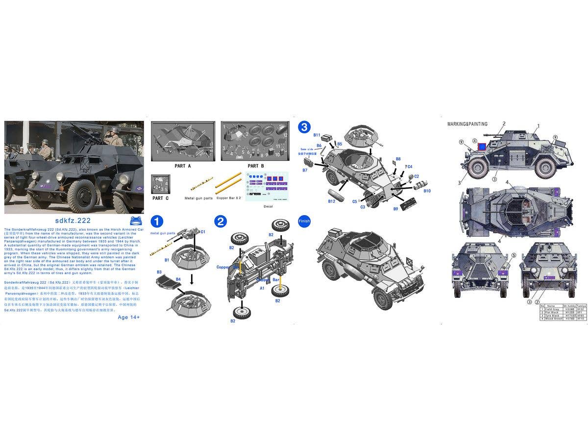 WWII Chinese Army Sdkfz222 Easy Version