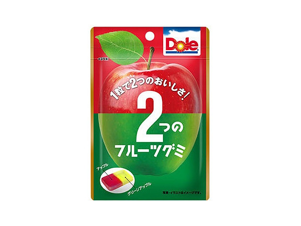 Dole Two Fruit Gummy Green Apple & Red Apple: 45g