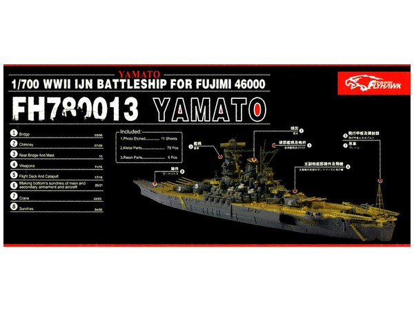 IJN Yamato Detail Parts for Fujimi