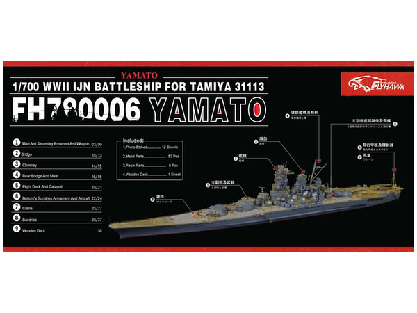 WWII IJN Battleship Yamato (For Tamiya 31113)