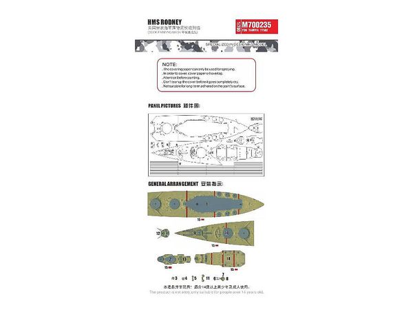 HMS Rodney Masking Sheet (for Tamiya 77502)