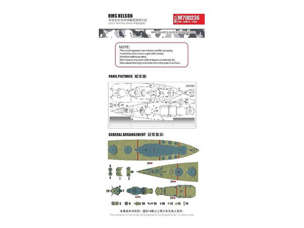 HMS Nelson Masking Sheet (for Tamiya 77504)