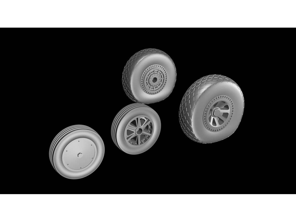 Tigercat wheel set, diamond tread (main wheels) - weighted tyres, for Fly