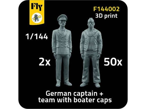 WW.II German Navy figures: 2x captain + 50x sailor with boater caps
