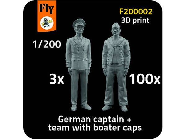 WW.II German Navy figures: 3x captain + 100x sailor with boater caps