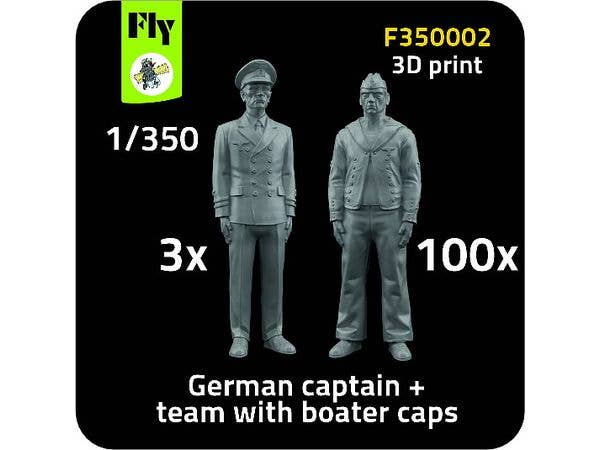 WW.II German Navy figures: 3x captain + 100x sailor with boater caps