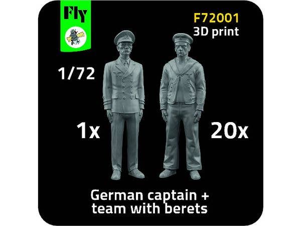 WW.II German Navy figures: 1x captain + 20x sailor with berets