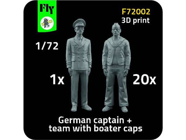 WW.II German Navy figures: 1x captain + 20x sailor with boater caps