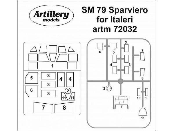SM.79 Sparviero Mask (for Italeri)