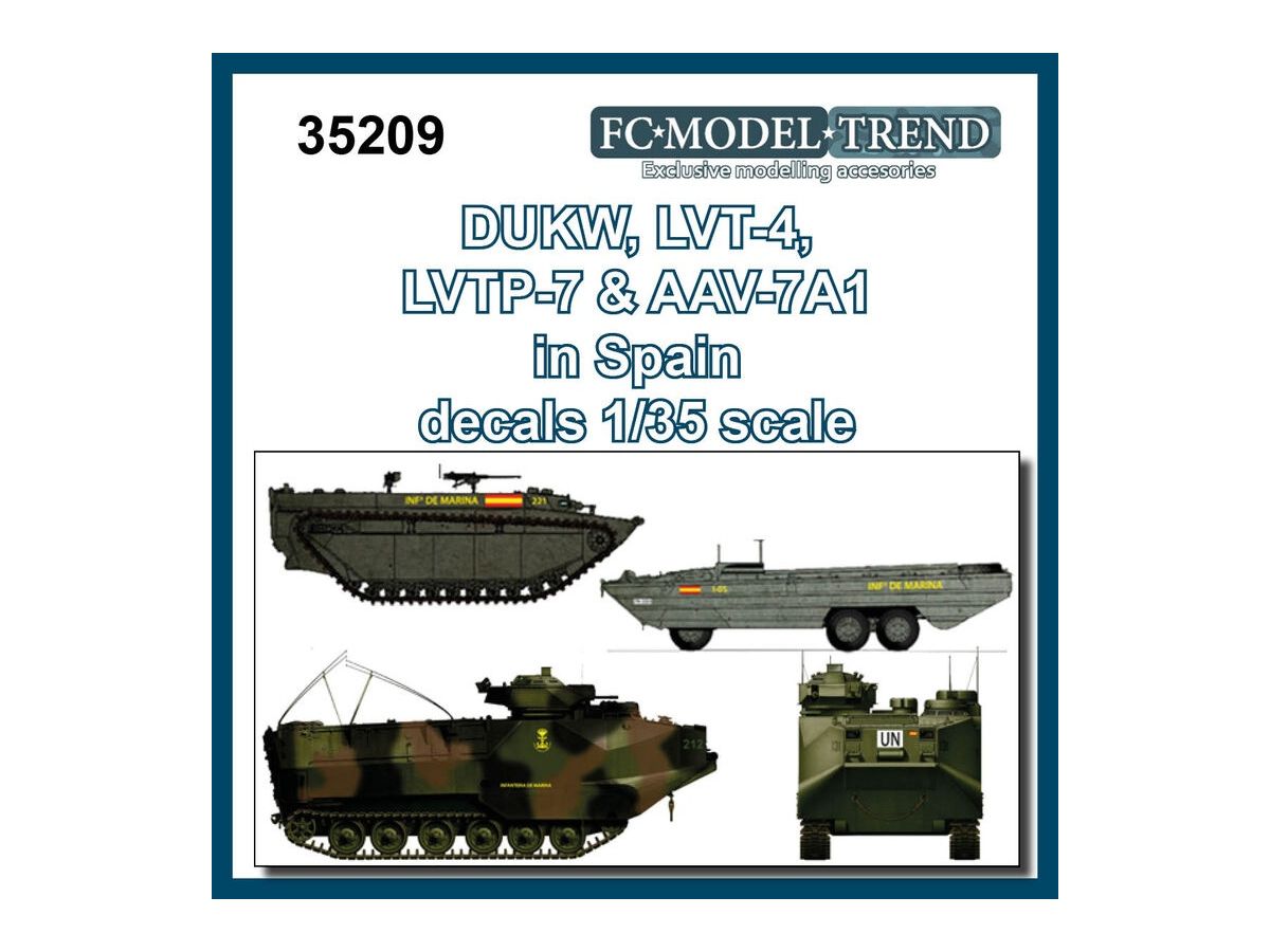 USA DUKW, LVT-4, LVTP-7 & AAV-7A1 Decals (Spanish Military Specification)