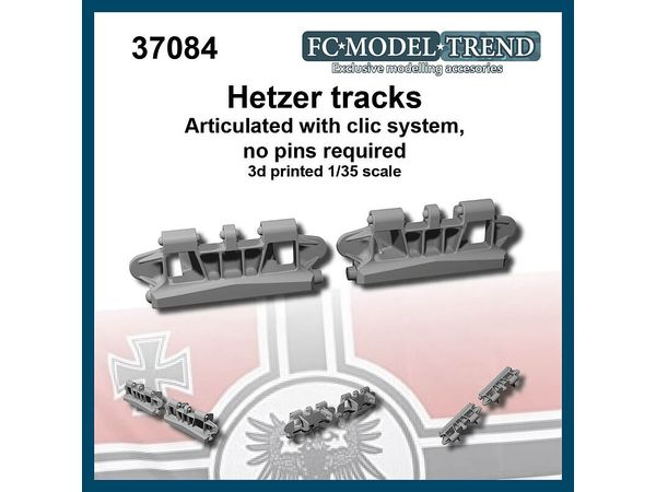 WWII German Hetzer Tank Destroyer Clickable Articulated Tracks
